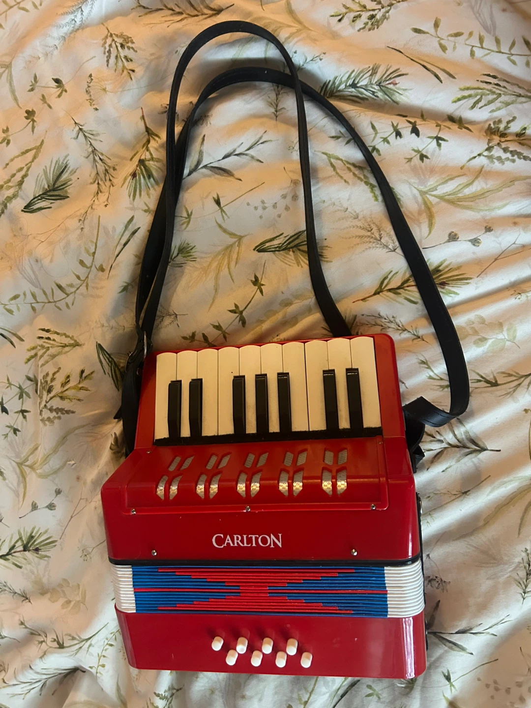 Carlton Red 7-Key Accordion with Strap