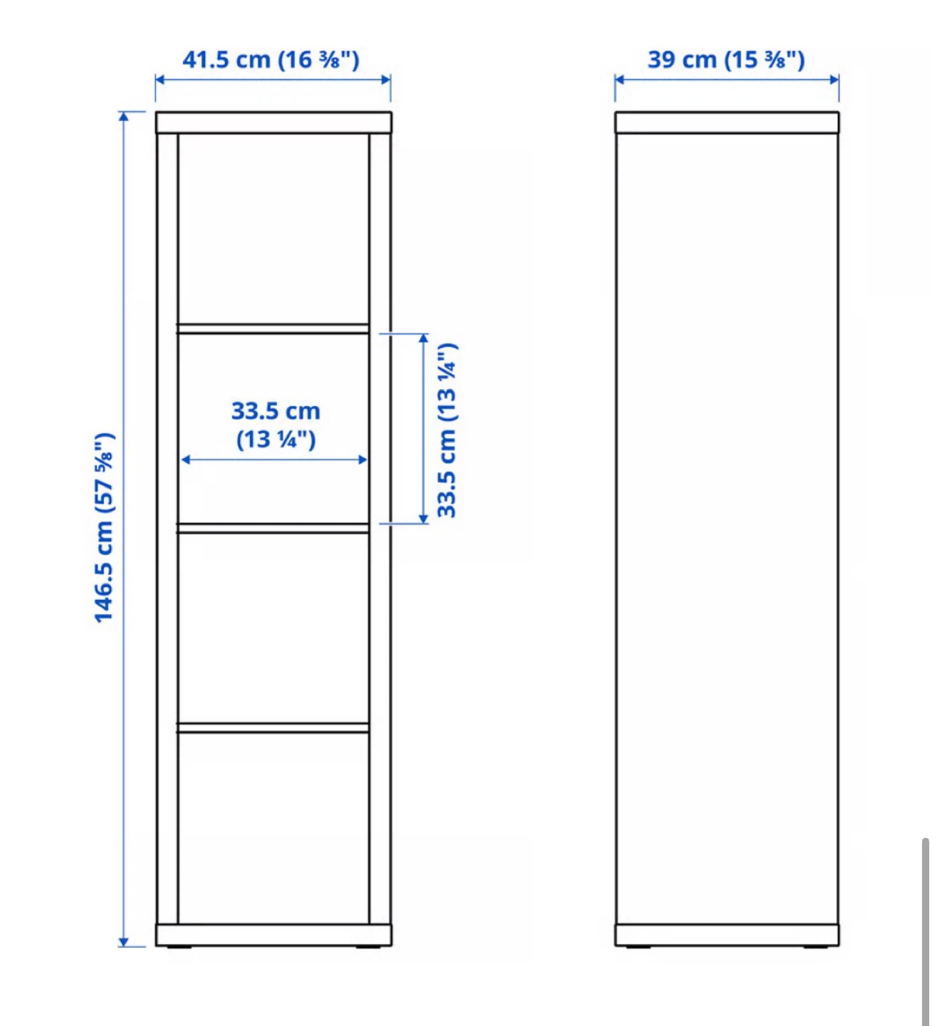 IKEA KALLAX Shelf Unit 1x4 - White - photo 3