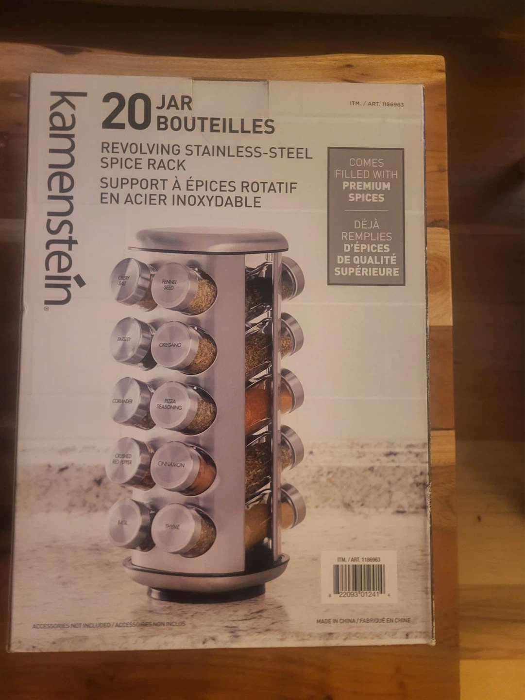 Kamenstein 20 Jar Revolving Stainless Steel Spice Rack