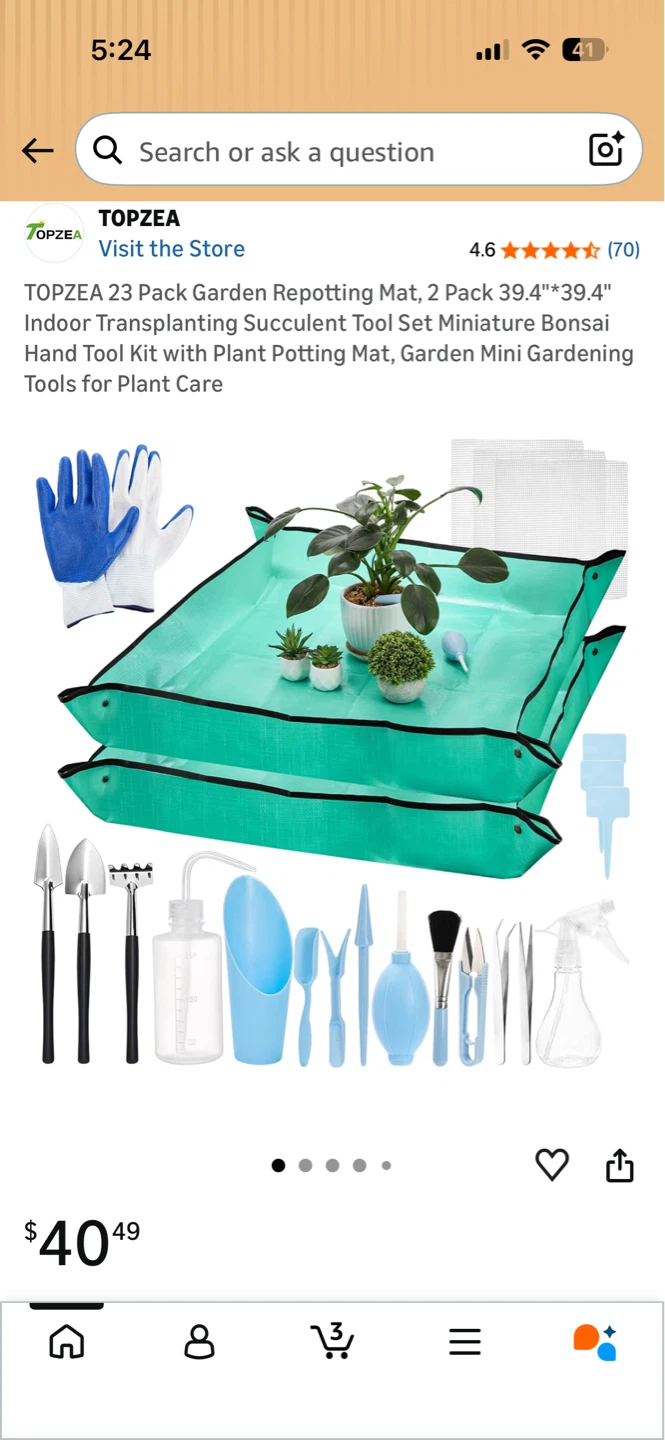 TOPZEA 23 Piece Garden Repotting Tool Set