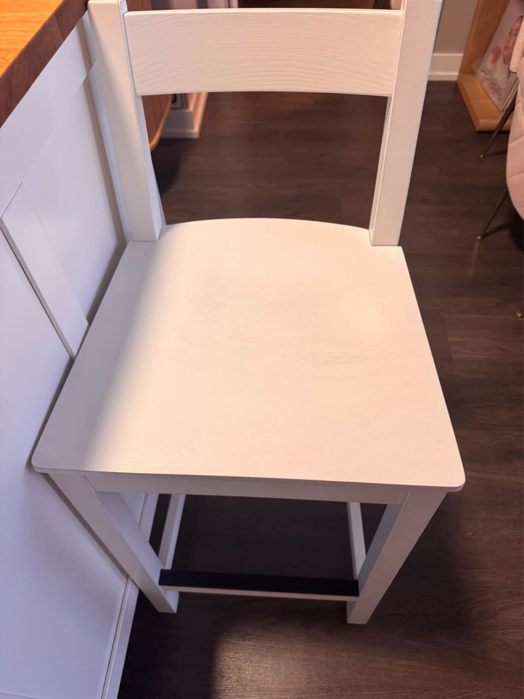 White Wooden Bar Stools (Set of 2) - photo 2