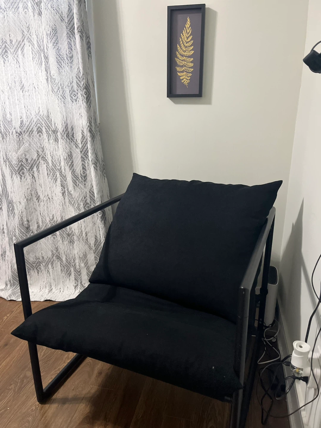 Black Armchair with Accent Pillow - photo 2