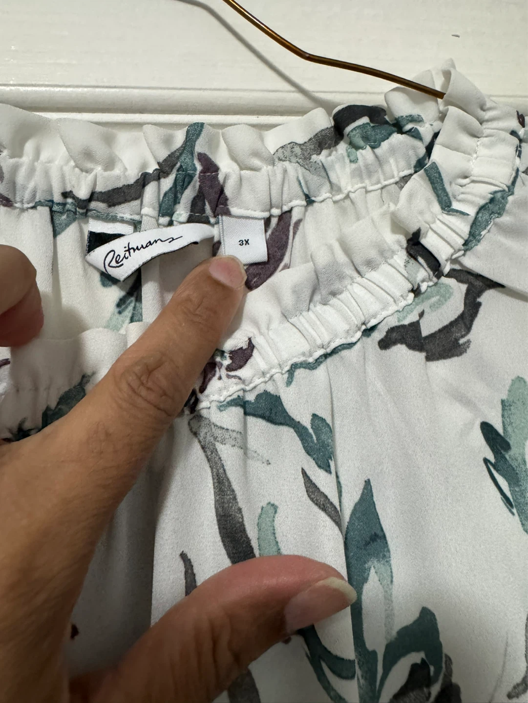 Reitmans White Floral Print Blouse - Size 3X - photo 2