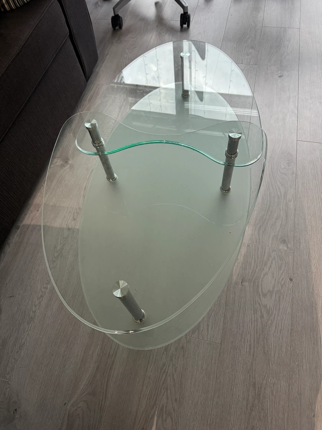 Glass and Chrome Coffee Table - photo 3