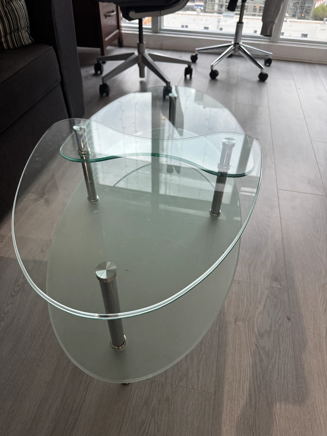Glass and Chrome Coffee Table - photo 2