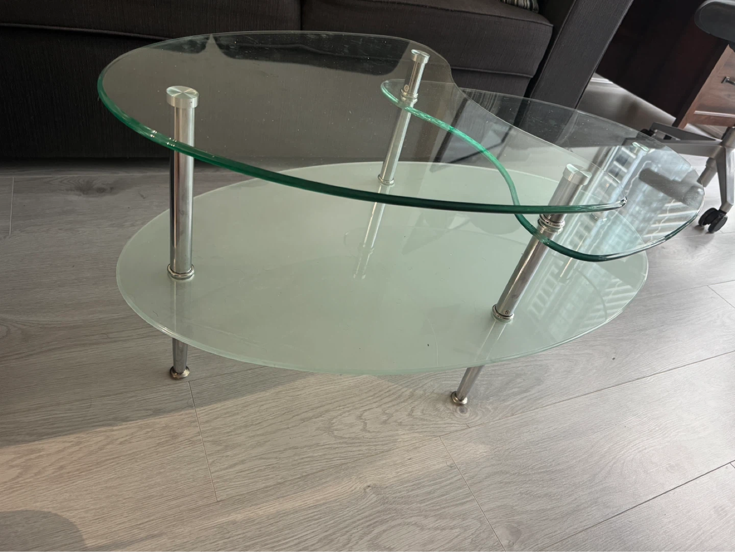 Glass and Chrome Coffee Table