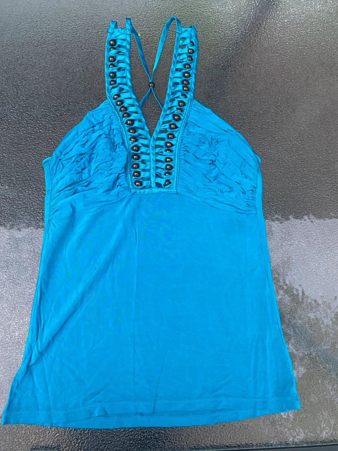 Marciano Turquoise Halter Tank Top & Pencil Skirt Set - photo 3
