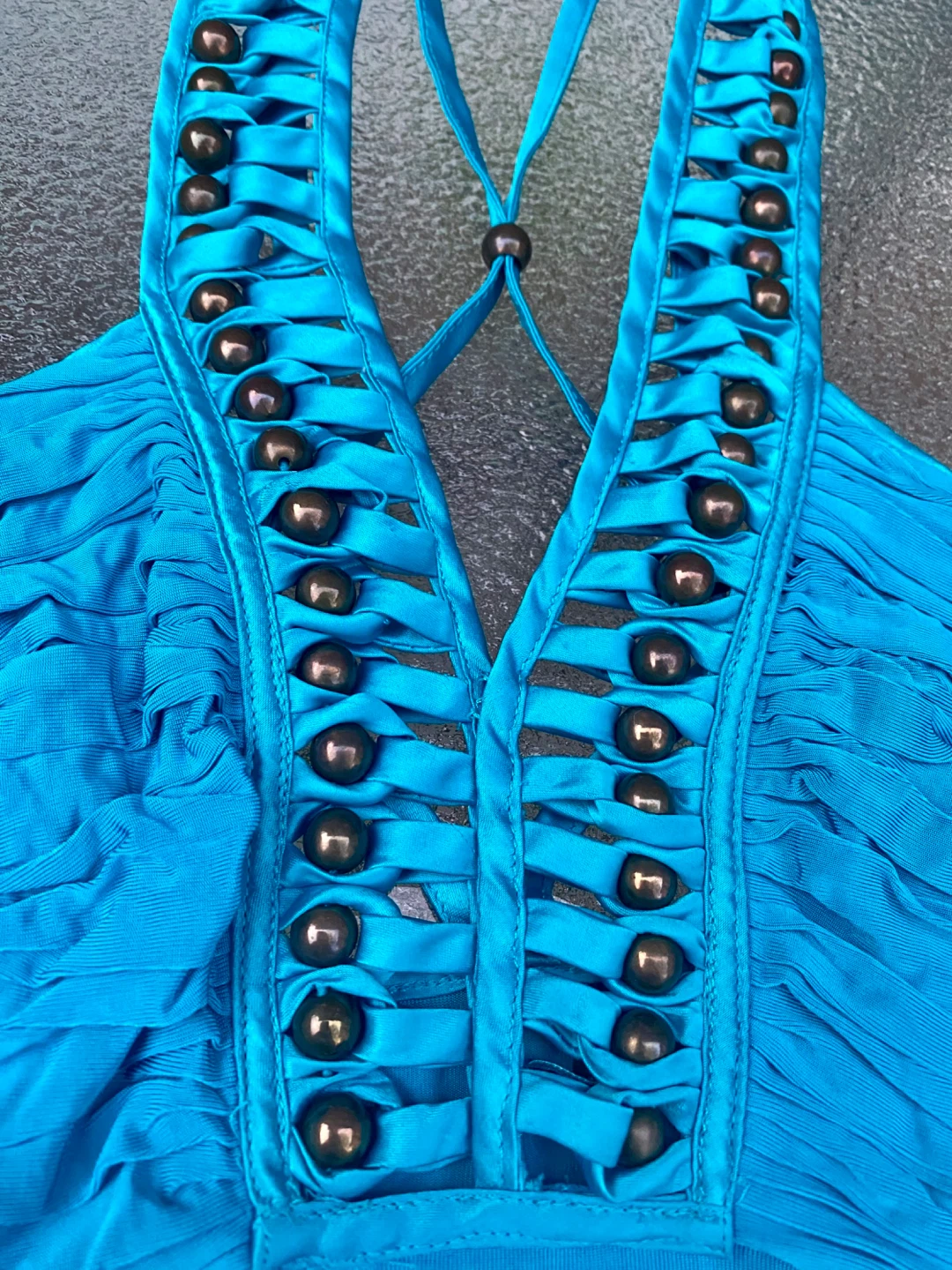 Marciano Turquoise Halter Tank Top & Pencil Skirt Set - photo 4