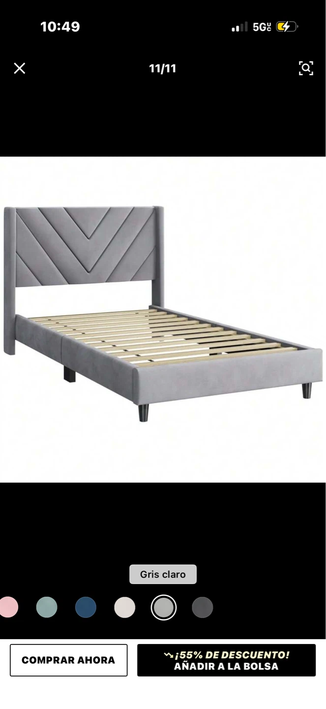 Full Size Velvet Upholstered Bed Frame with Headboard