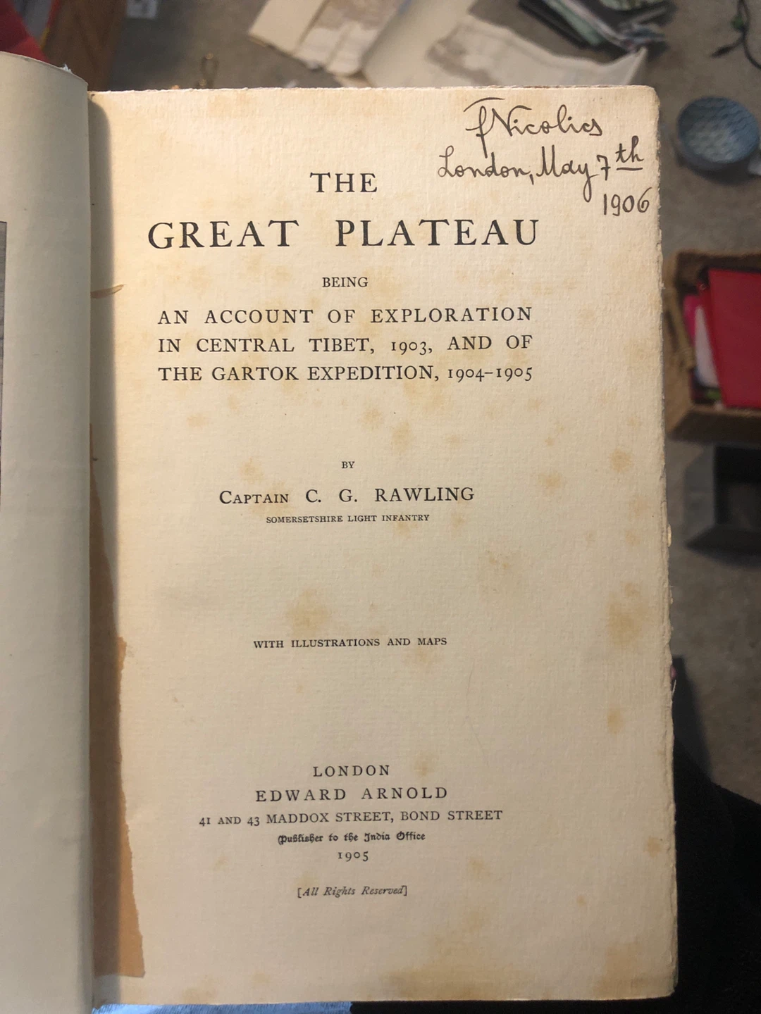 The Great Plateau Book with Maps by Captain C. G. Rawling