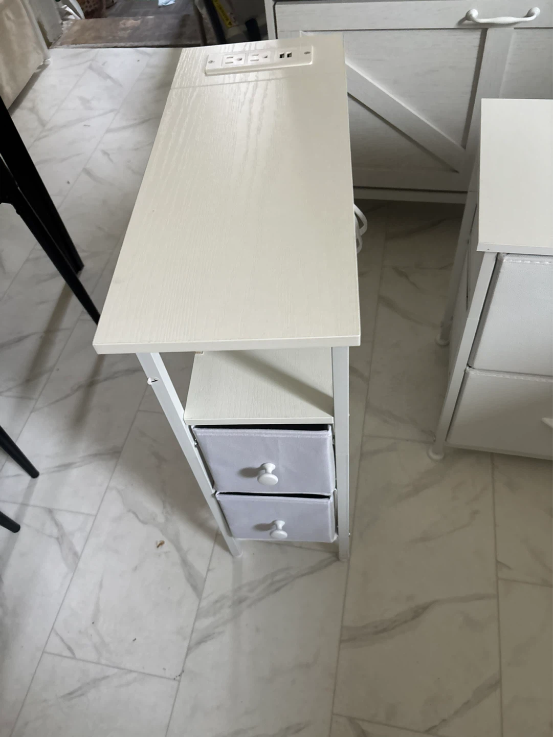 White 2-Drawer Narrow Storage Shelf - photo 4