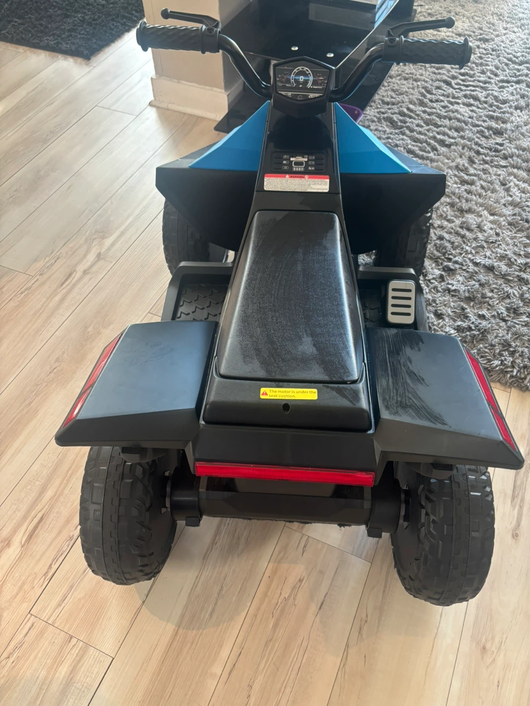 Kids Electric Ride-On ATV Toy - Blue & Black