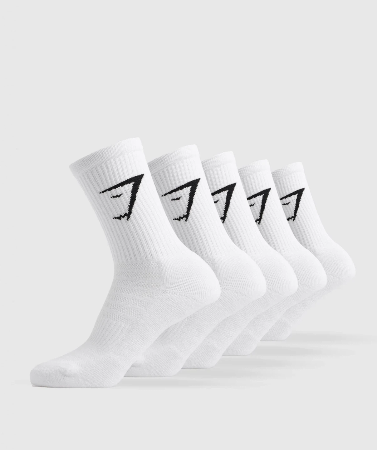 NEW! Gymshark White Crew Socks - Pack of 5 - Medium