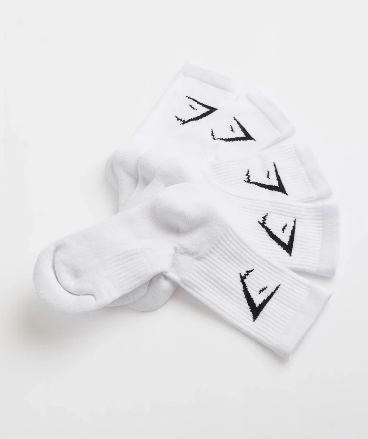 NEW! Gymshark White Crew Socks - Pack of 5 - Medium - photo 2