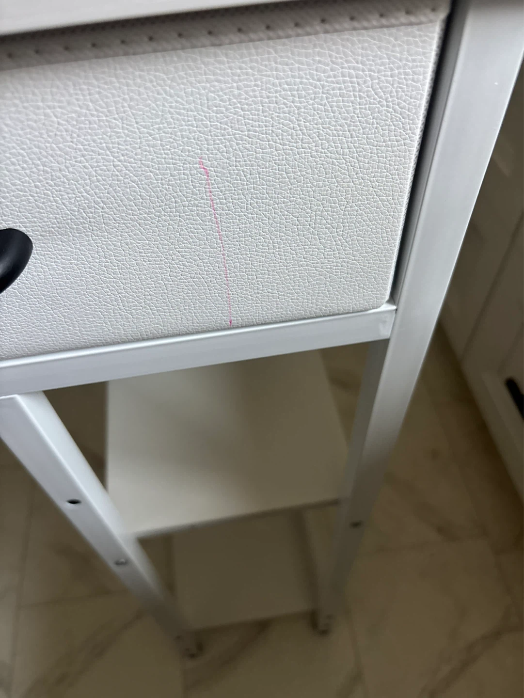 White Desk with 3 Drawers and Shelving - photo 4