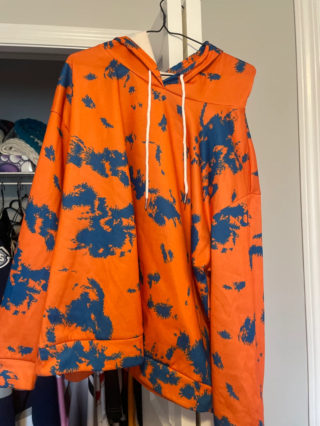 Orange and Blue Tie-Dye Hoodie