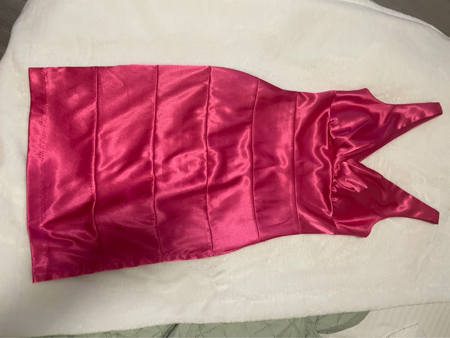 Hot Pink Satin  Mini Dress