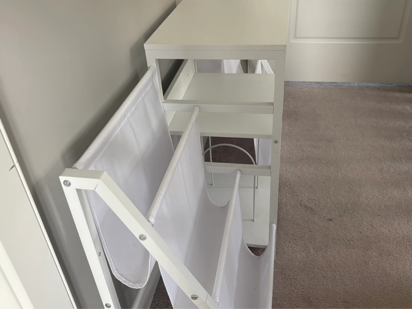 White Fabric Storage Rack - photo 2