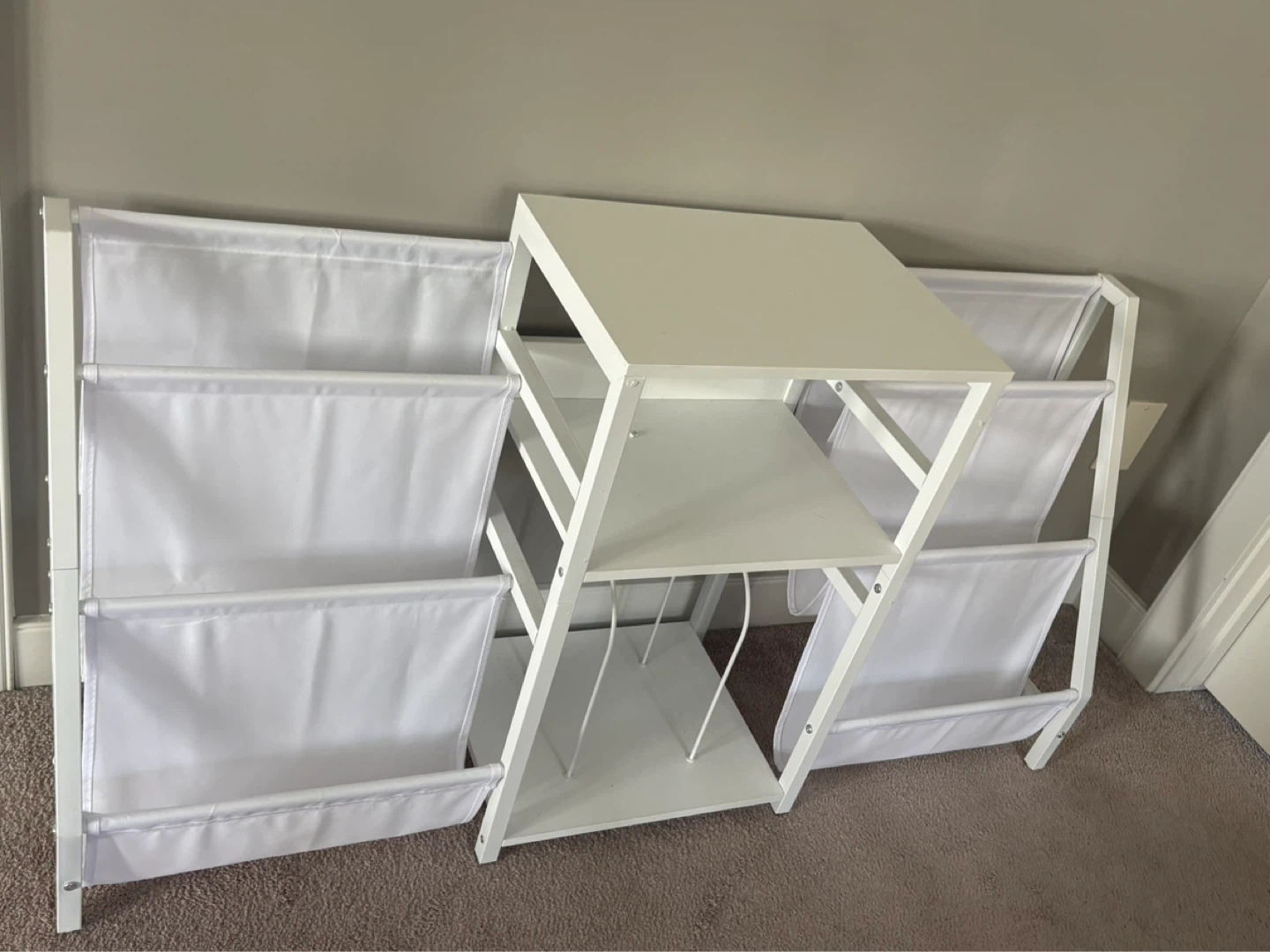 White Fabric Storage Rack - photo 3