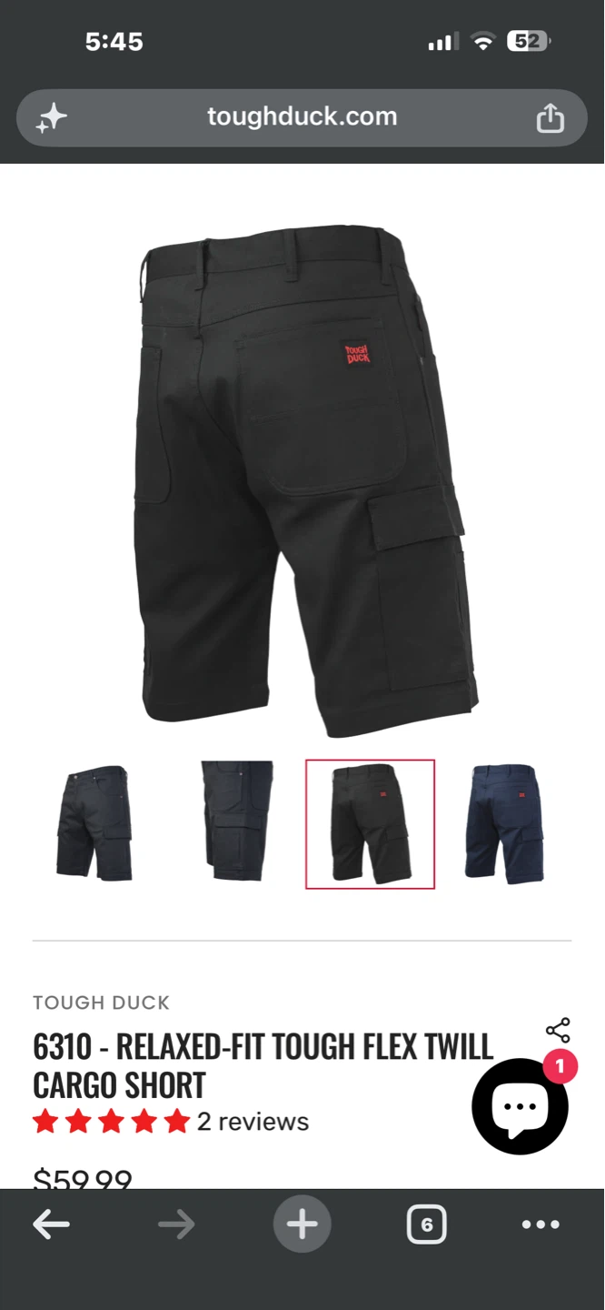 Tough Duck Relaxed-Fit Tough Flex Twill Cargo Shorts - Black - photo 5