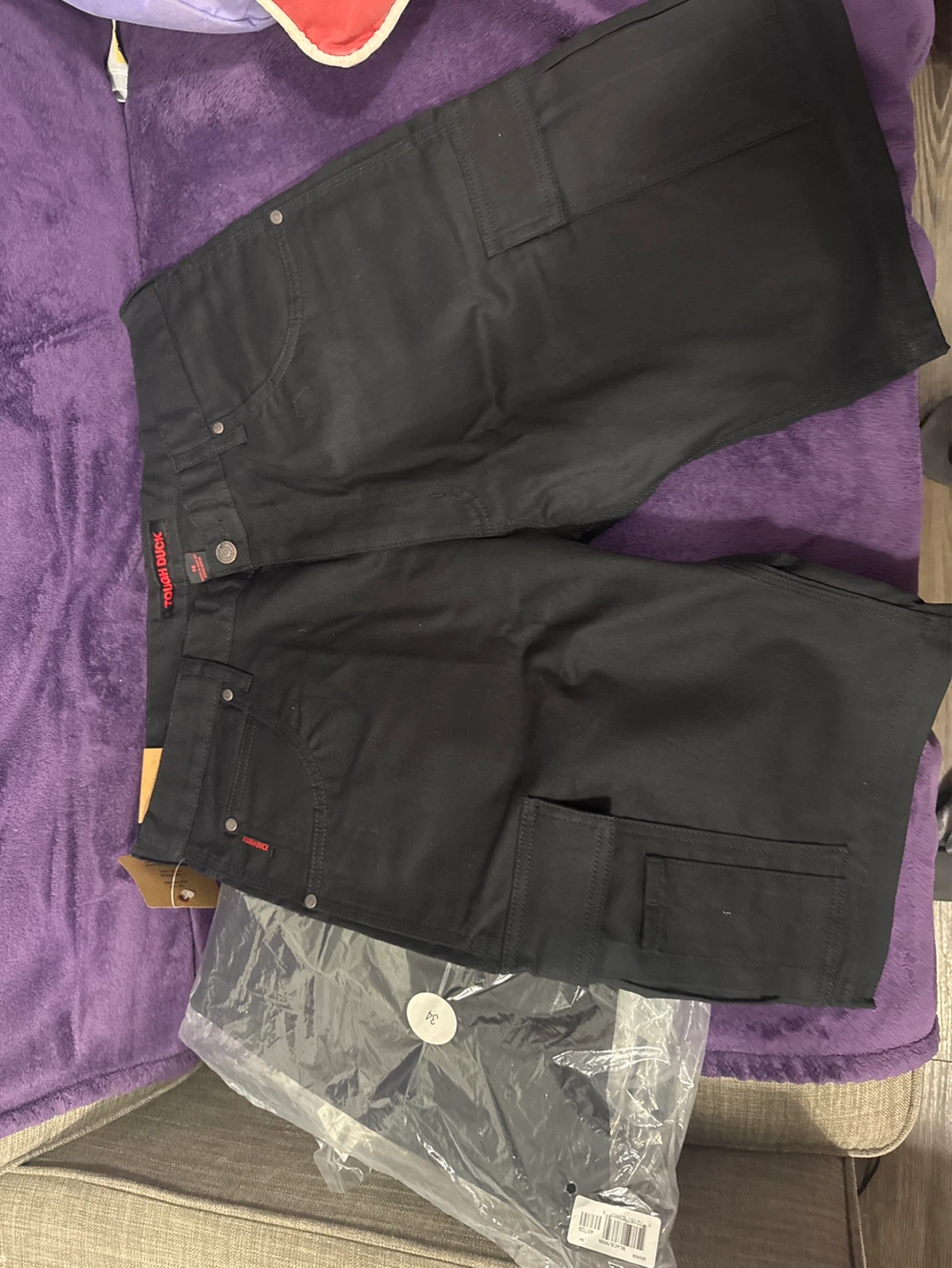 Tough Duck Relaxed-Fit Tough Flex Twill Cargo Shorts - Black