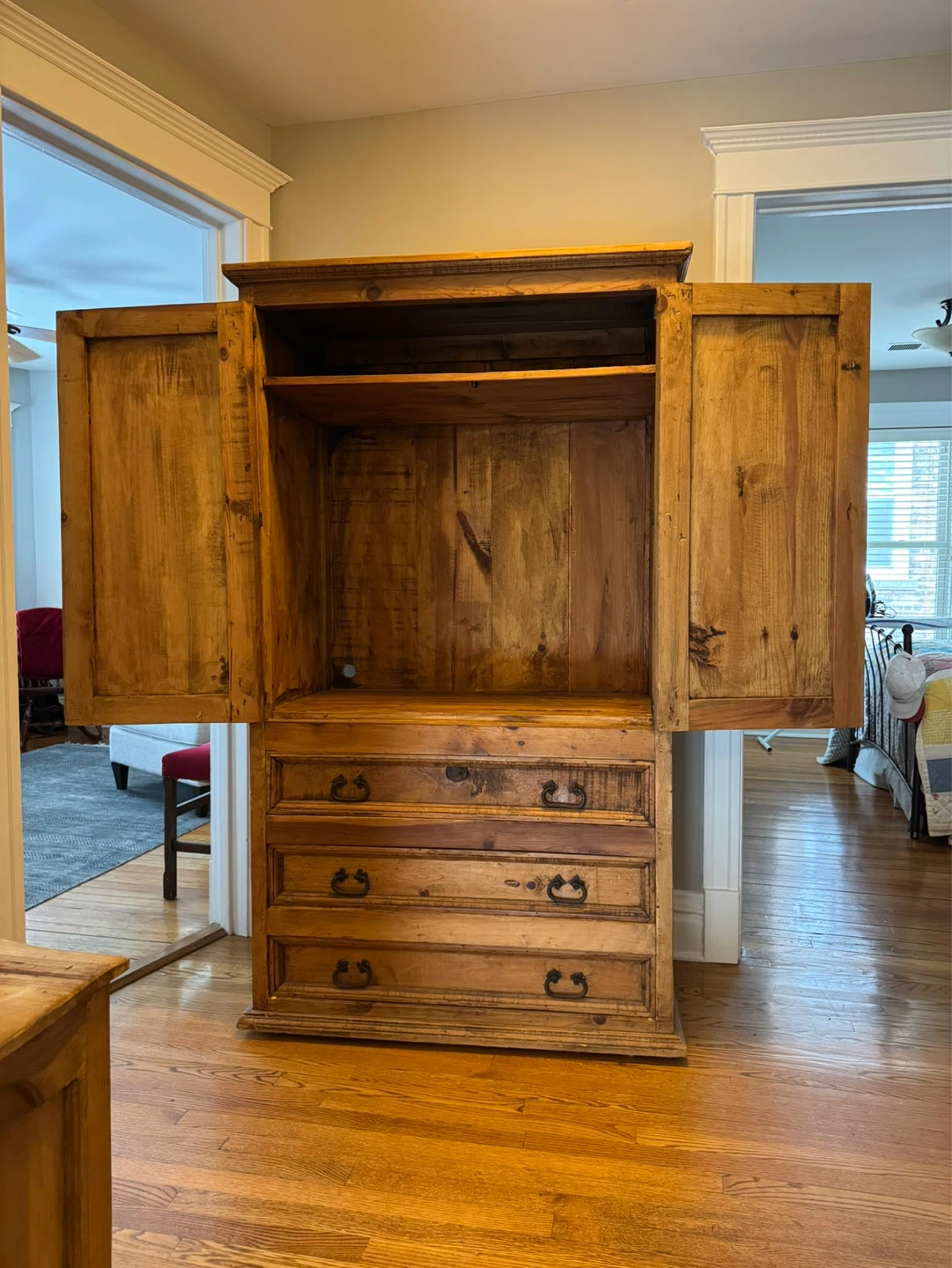 Rustic Wooden Armoire with Drawers - photo 3