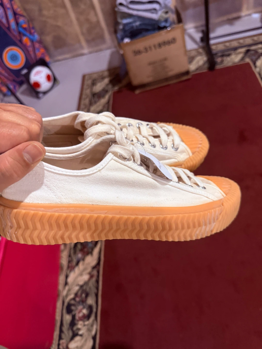 White Canvas Sneakers with Gum Soles - photo 4