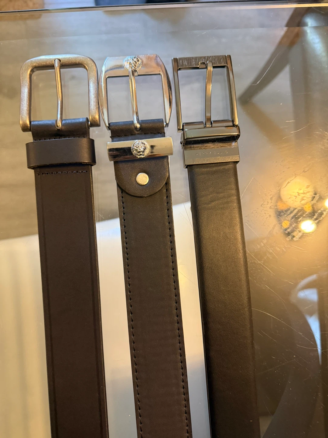 Men's Leather Belts - Set of 3