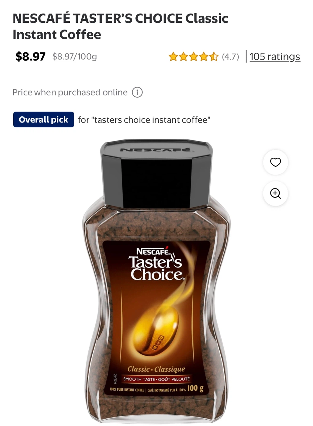Nescafé Taster's Choice Decaffeinated Instant Coffee 100g - photo 5