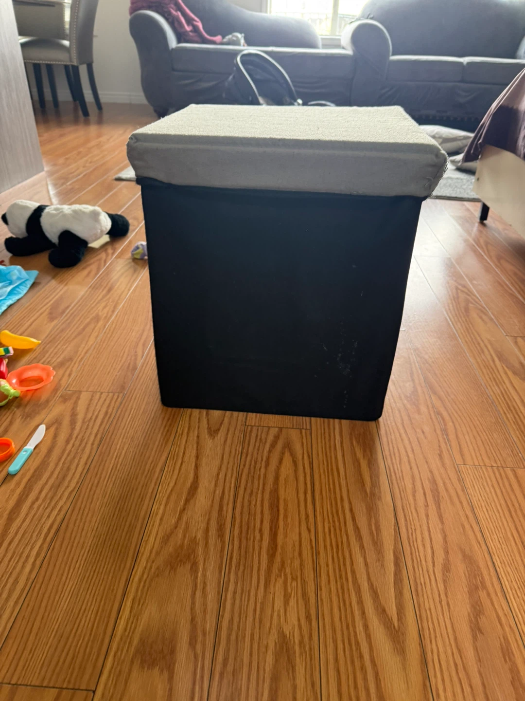 Black Fabric Storage Bin with Lid , no price free - photo 2