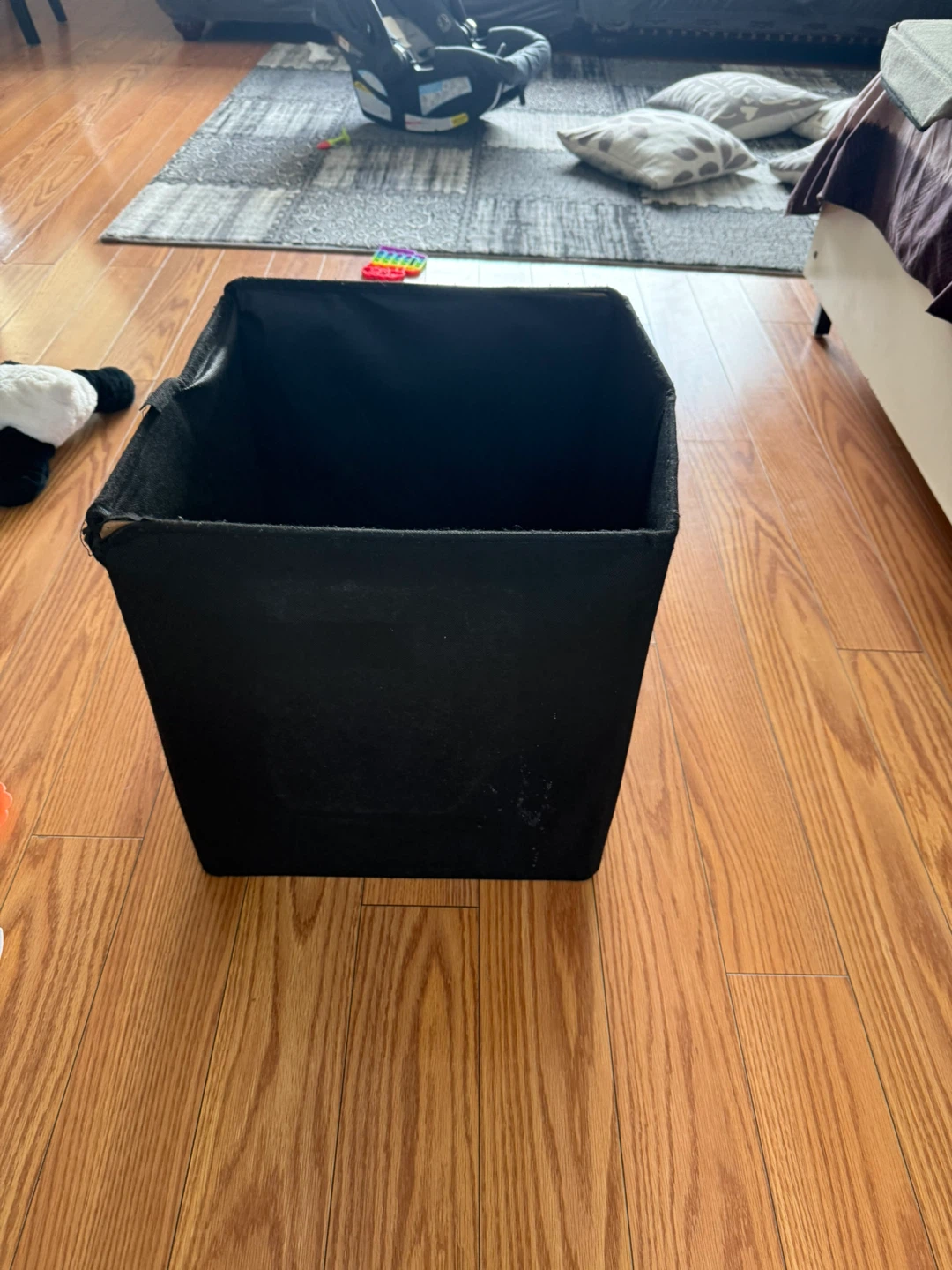 Black Fabric Storage Bin with Lid , no price free