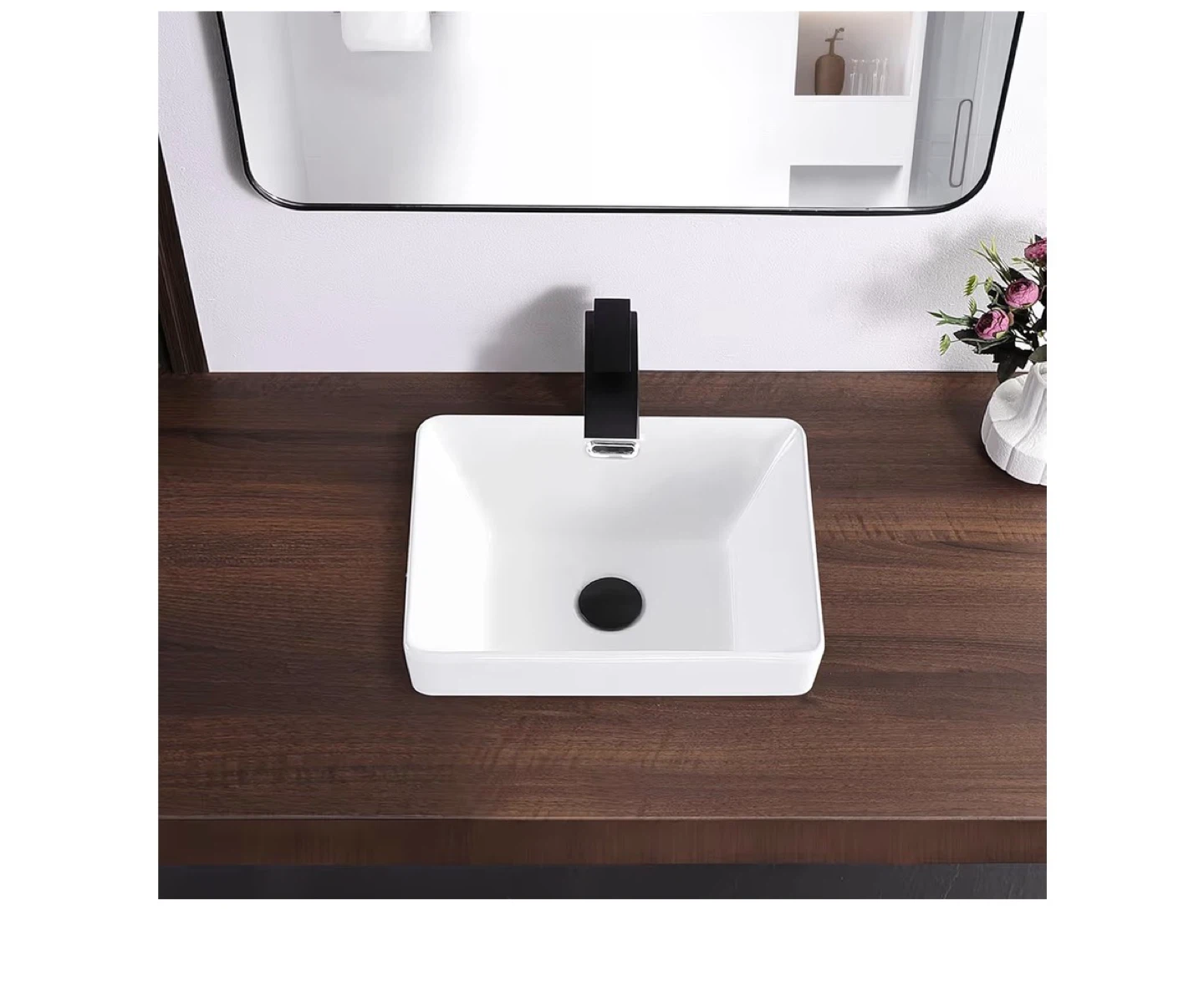 White Ceramic Rectangular Vessel Sink 15.5" x 11.9" - photo 5
