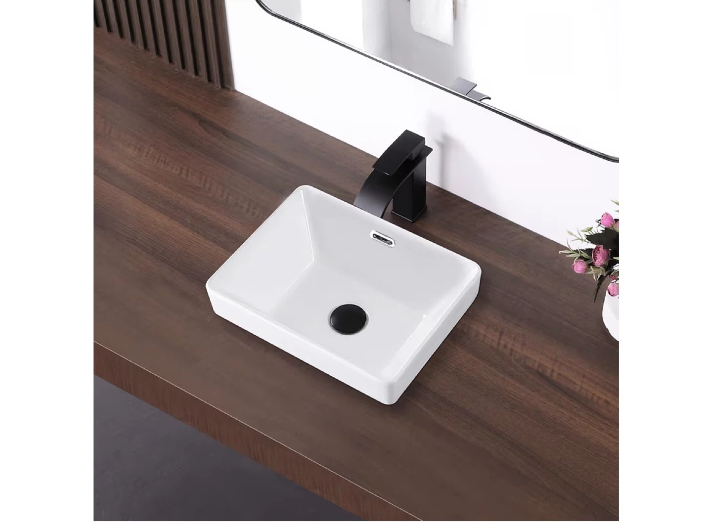 White Ceramic Rectangular Vessel Sink 15.5" x 11.9" - photo 4