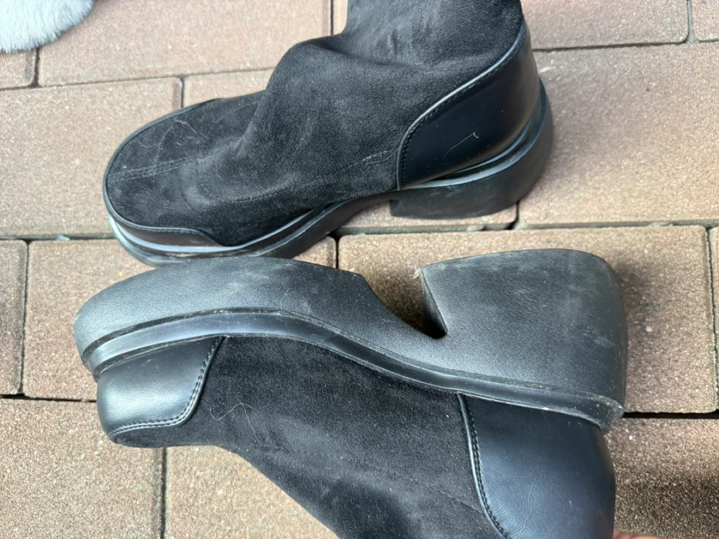 Black Suede Platform Boots - Size 37 - photo 2