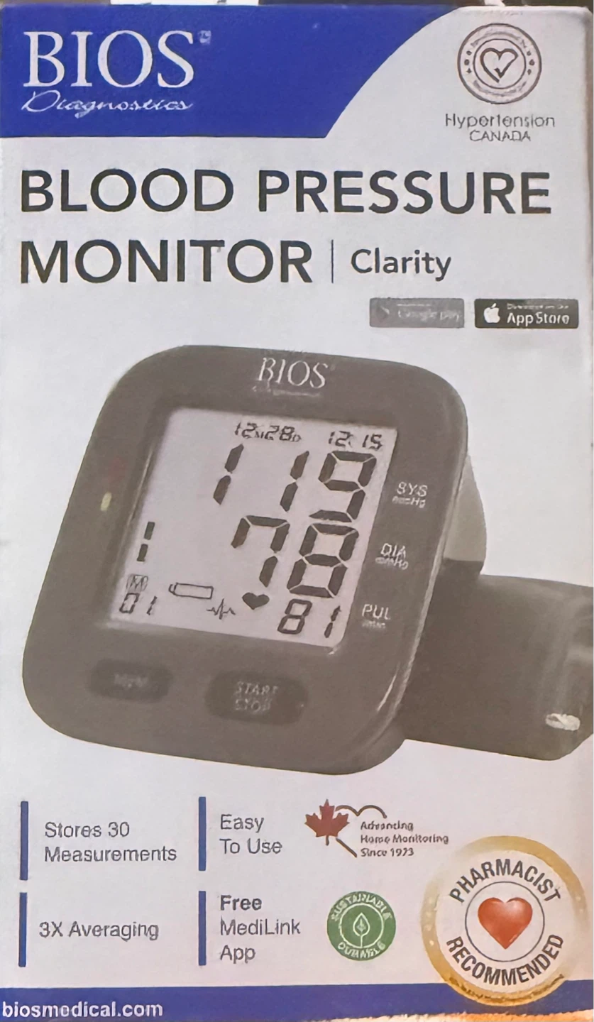 BIOS Diagnostics Blood Pressure Monitor