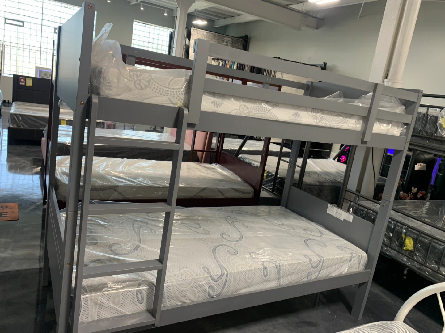 Gray Twin Bunk Bed Frame Mattress quality