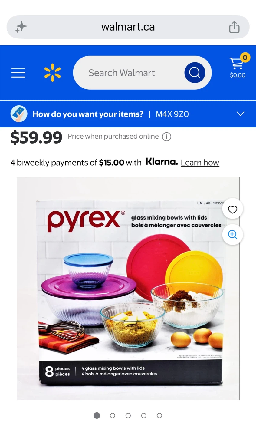 Pyrex 8-Piece Glass Mixing Bowls with Lids Set