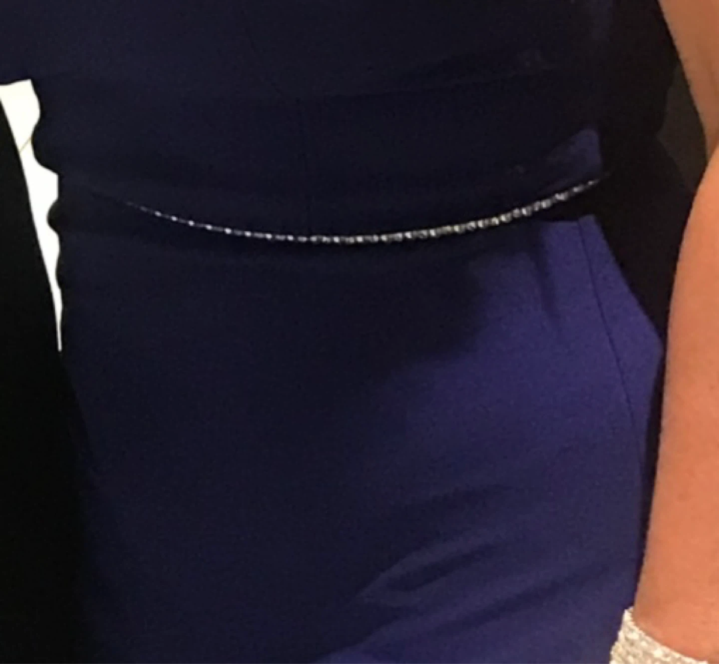 Size 4-6 David's Bridal Royal Blue Ruffle High-Low Dress - photo 4