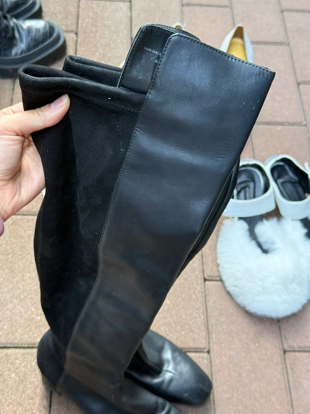 Nine West Black Suede & Leather Knee-High Boots - photo 2