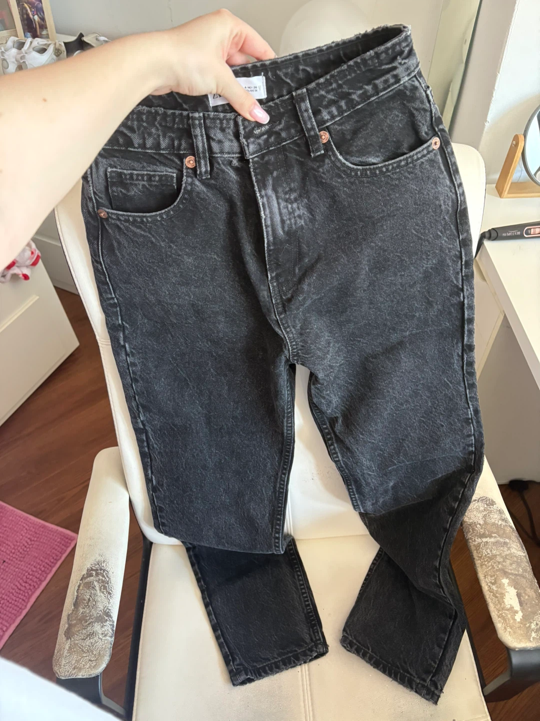 Zara black straight leg jeans