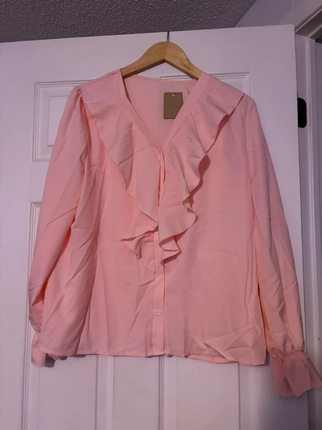 Pink Ruffled Blouse - Size XL