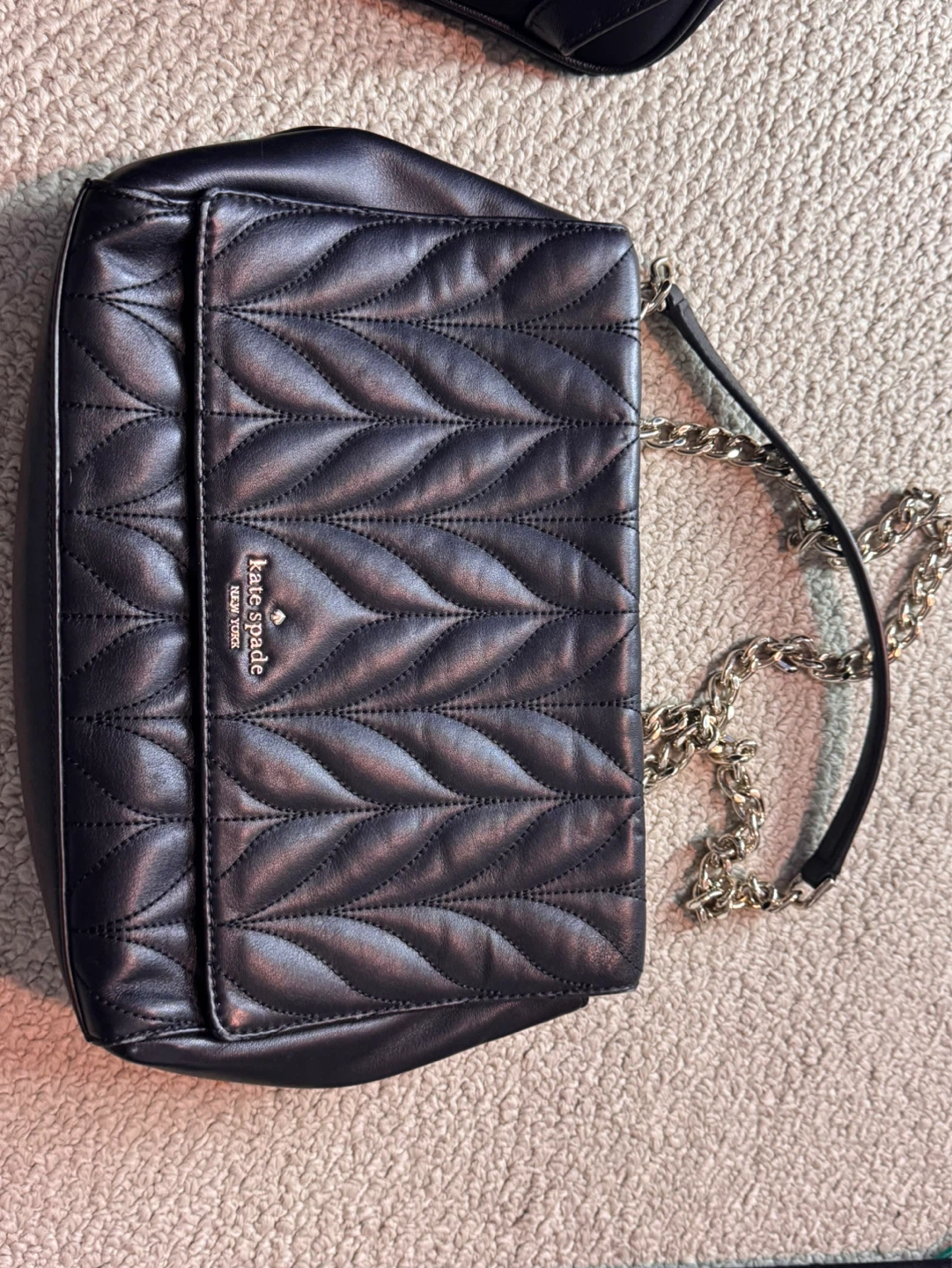 Kate Spade Black Quilted Leather Shoulder Bag