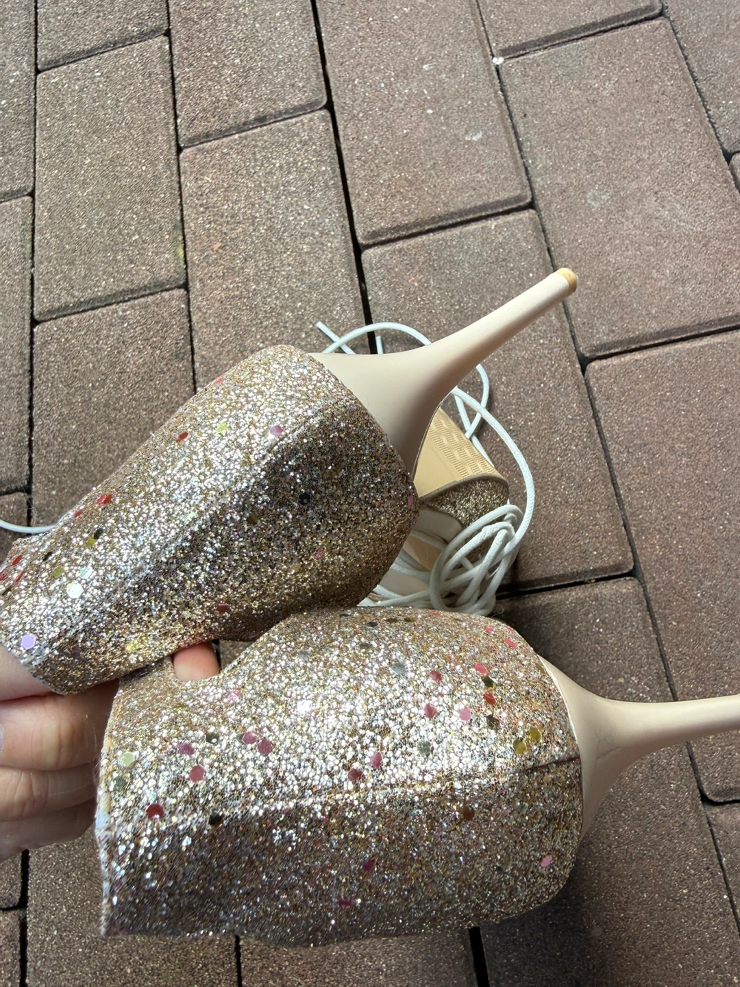 Women's Glitter Strappy Heels Size 7 - photo 3