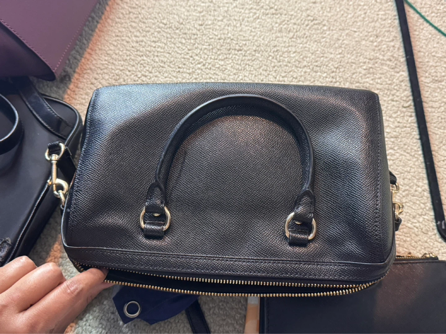 Coach Black Leather Satchel Handbag - photo 2