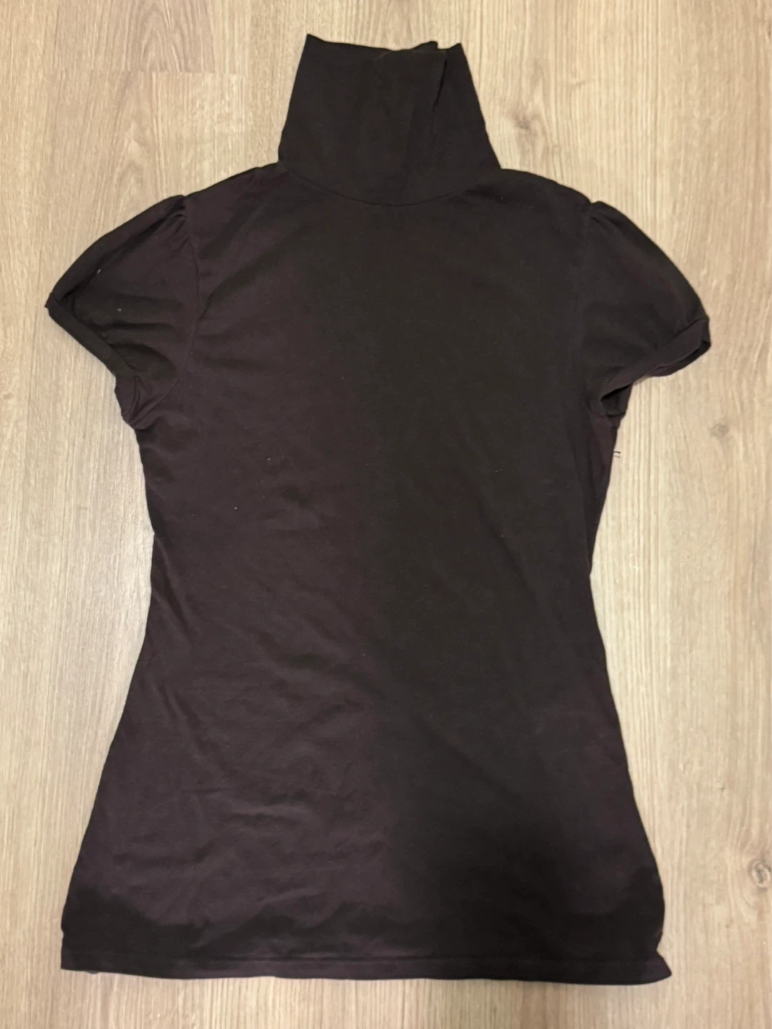 Dark brown Turtleneck Short Sleeve Top Size L/G - photo 2