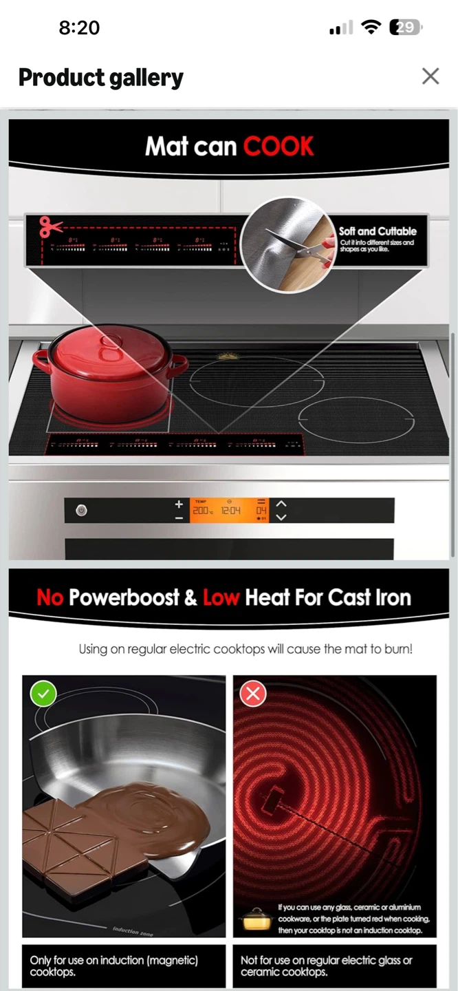 KitchenRaku Large Induction Cooktop Protector Mat 21.2x35.4 inch - photo 3