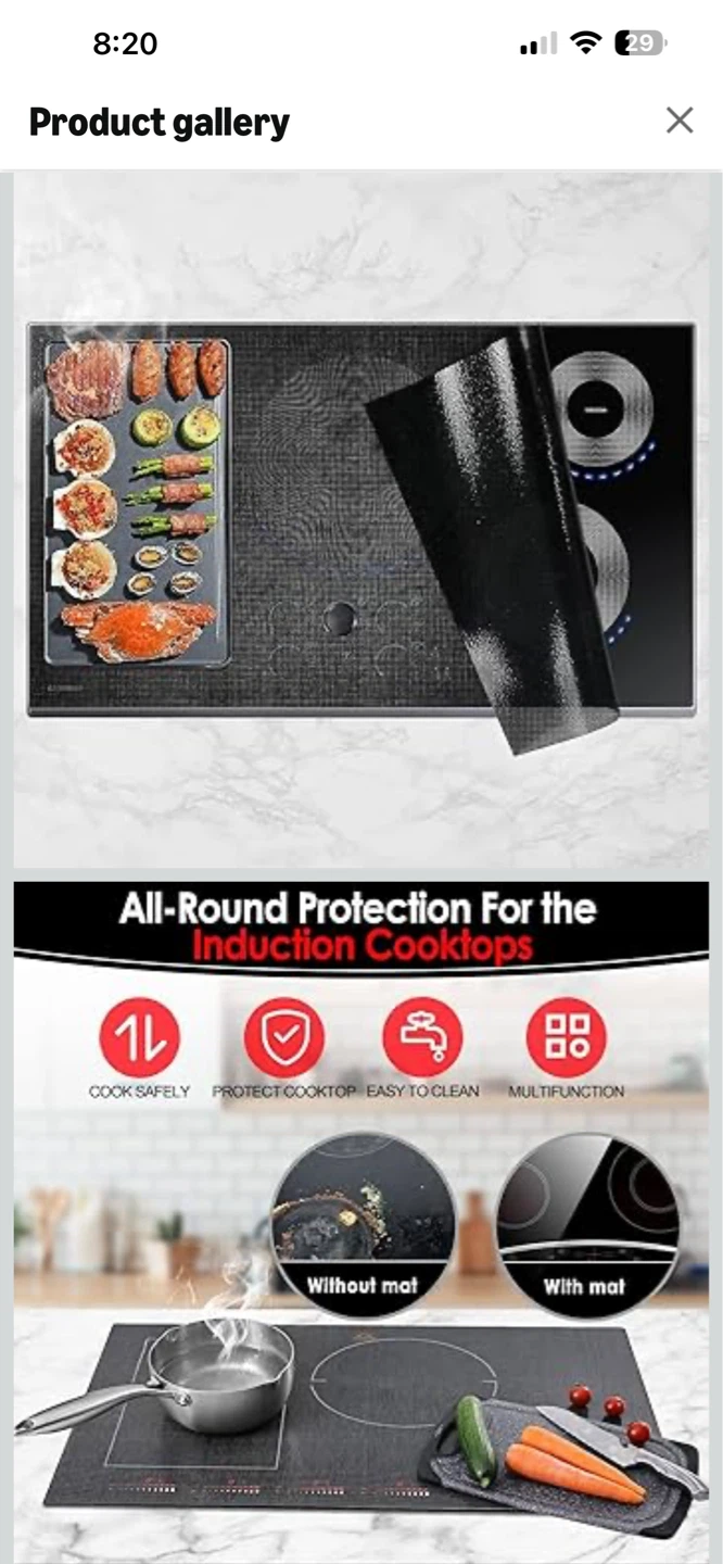 KitchenRaku Large Induction Cooktop Protector Mat 21.2x35.4 inch - photo 2