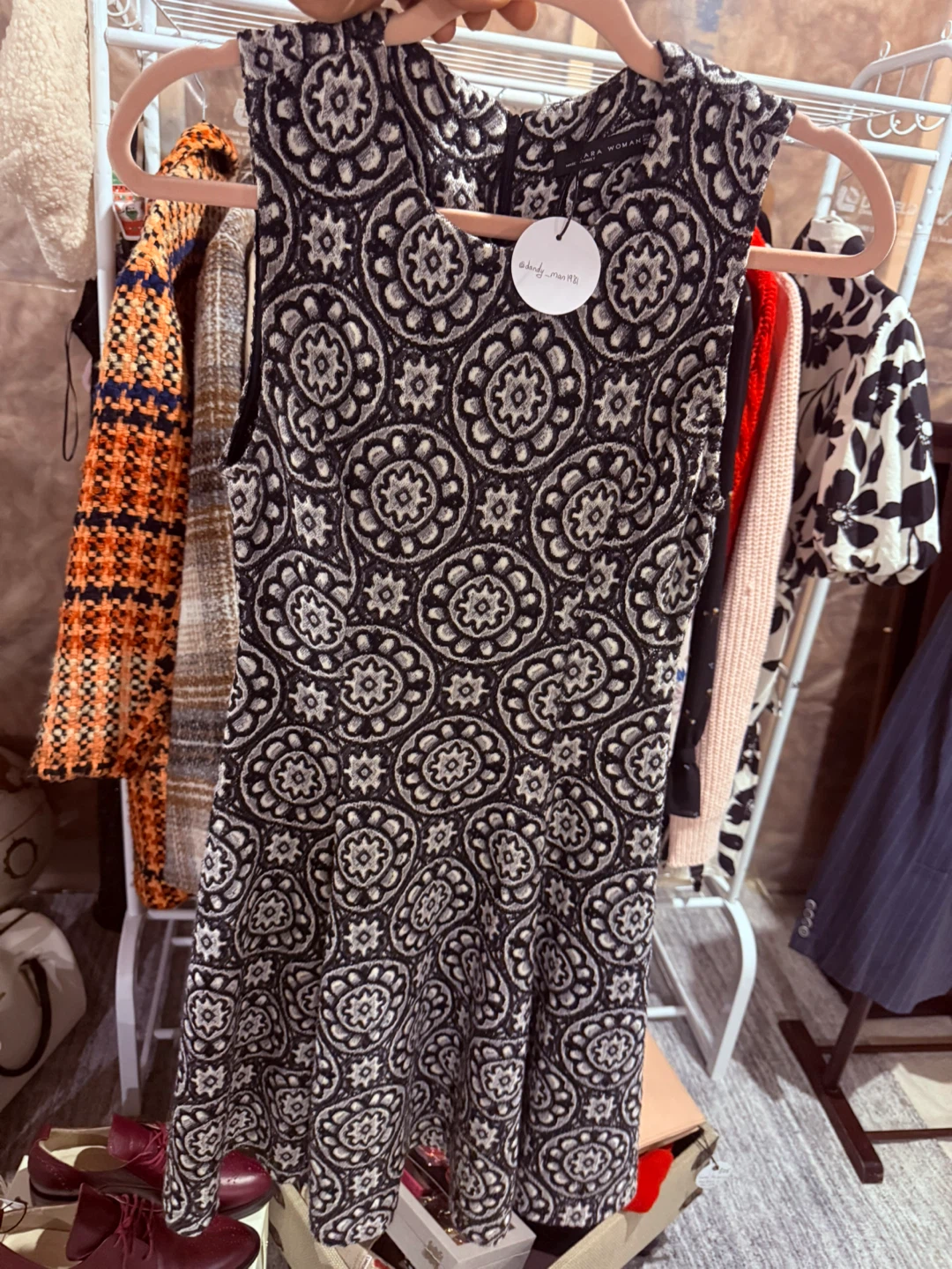 ZARA WOMAN Sleeveless Patterned Dress Size S
