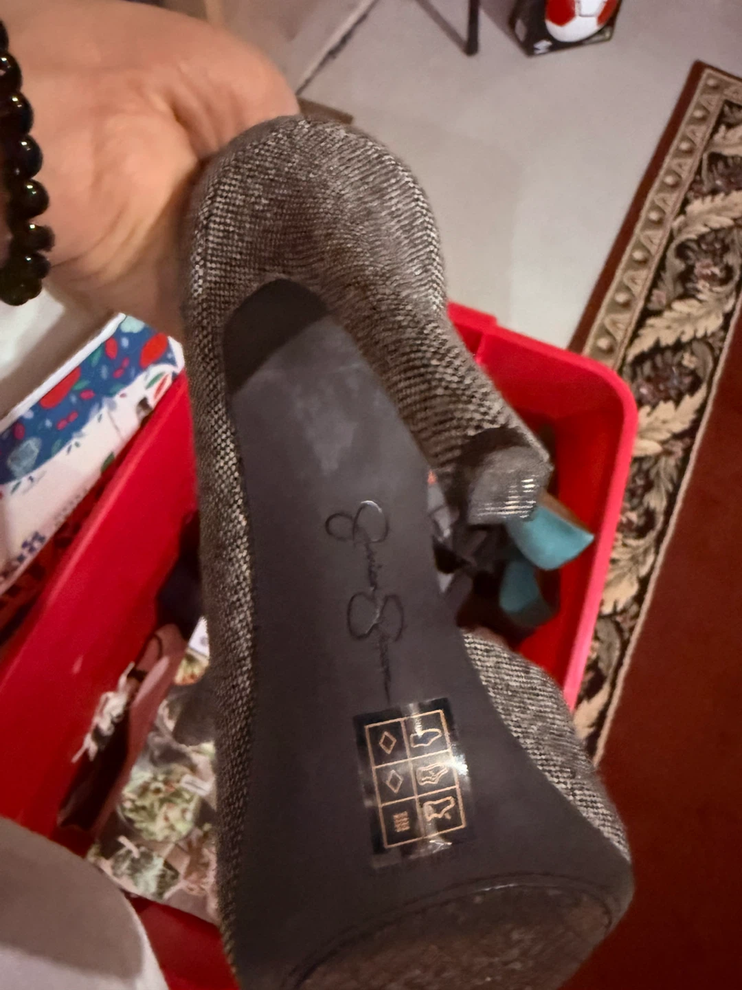 Jessica Simpson Grey Tweed Heels - photo 2