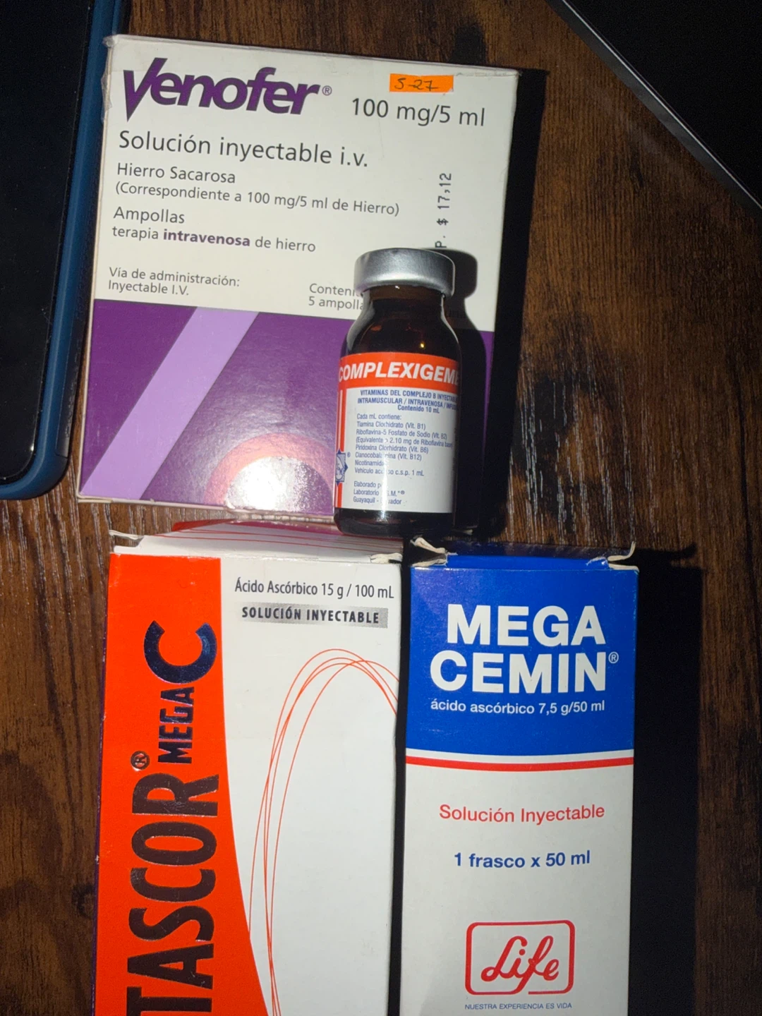 Venofer Iron Sucrose Injectable Solution 5 Ampoules